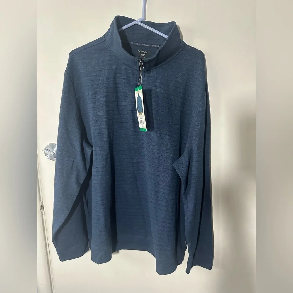 Dockers Men's Dark Blue Zip-Up Sweater